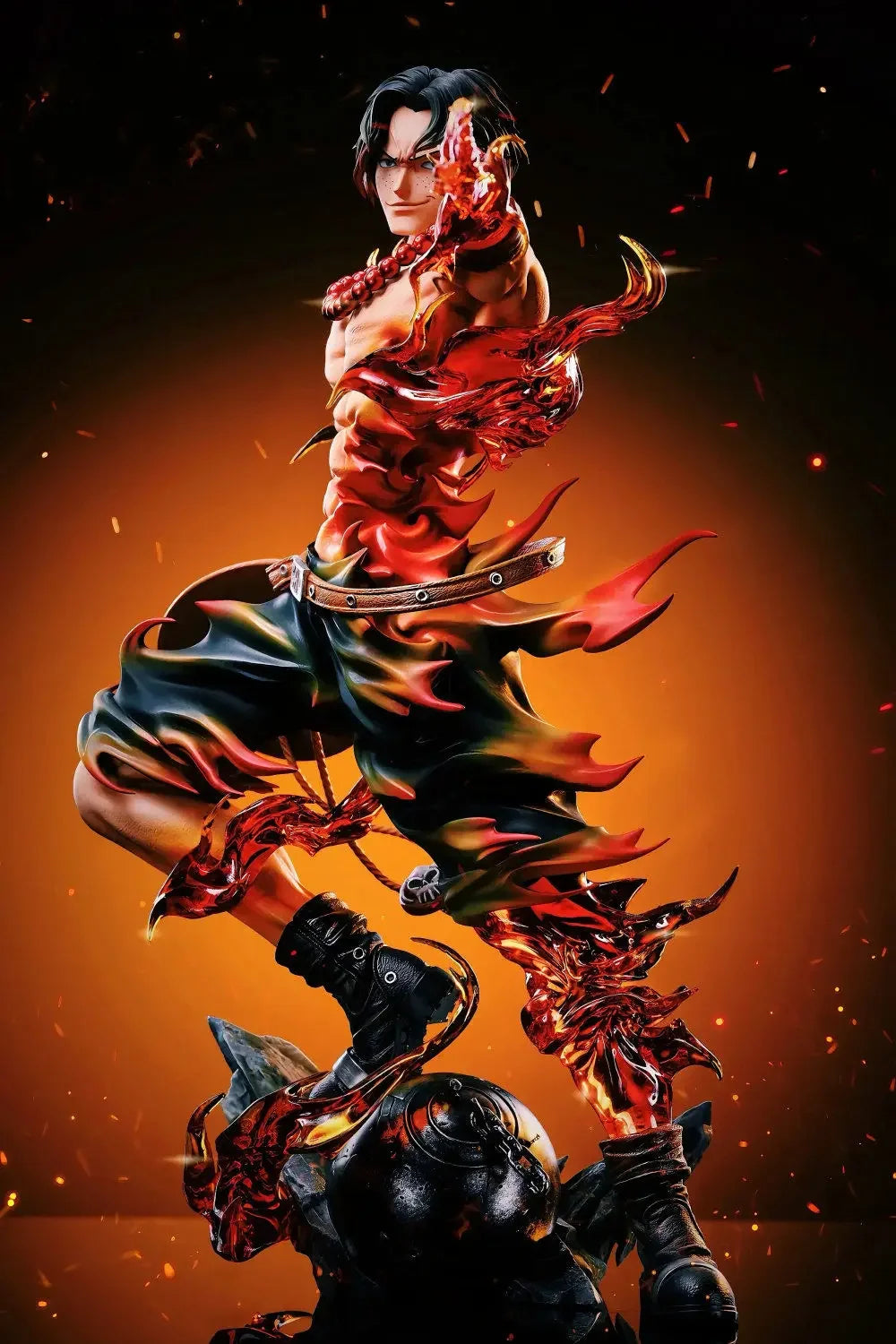 26cm One Piece Ace Anime Figure Portgas·D· Ace Action Figurine Pvc Model Statue Collection Decoration Toys Gift Ornaments