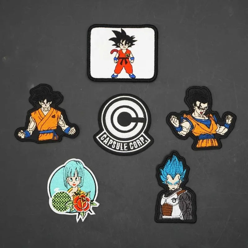 Dragon Ball Animation Peripherals Creative Kawaii Son Goku Vegeta Majin Buu Clothes Patches Embroidered Velcro Badges