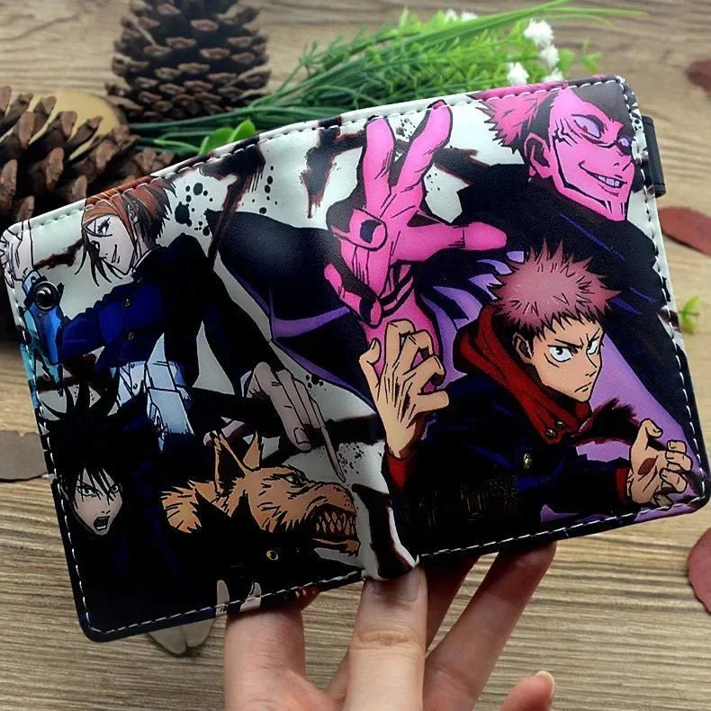 Anime Jujutsu Kaisen Gojo Satoru Bifold Short Men's Wallets Card Holders Purse