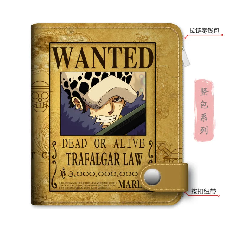 Anime One Piece Figure Wallet Luffy Purse Zoro Ace Bounty Order Skeleton Pattern Pu Kawaii Wallet Card Holder Purse