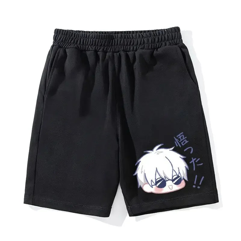 Anime Jujutsu Kaisen Workout Gym Shorts for Men Quick Dry Breathable Casual Athletic Shorts with Pockets Summer Running Short
