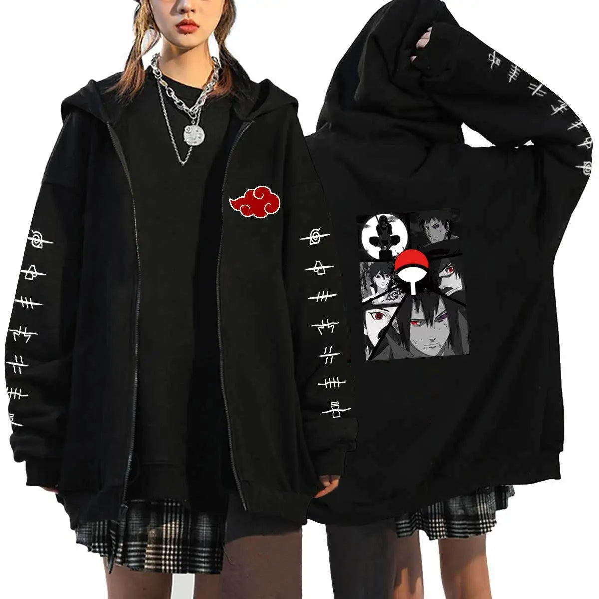 Autumn Zip Up Jacket Anime Naruto Figures Sweatshirt Men Women Plus Size Casual Clothing Harajuku Coat Halloween Gifts
