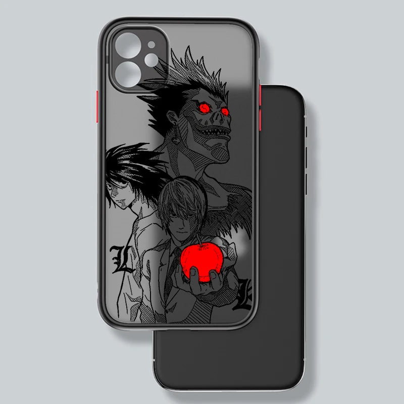 Death Note Cool Art Anime Frosted Translucent For Apple iPhone 16 15 14 13 12 11 XS XR X Pro Max Plus Mini Matte Phone Case