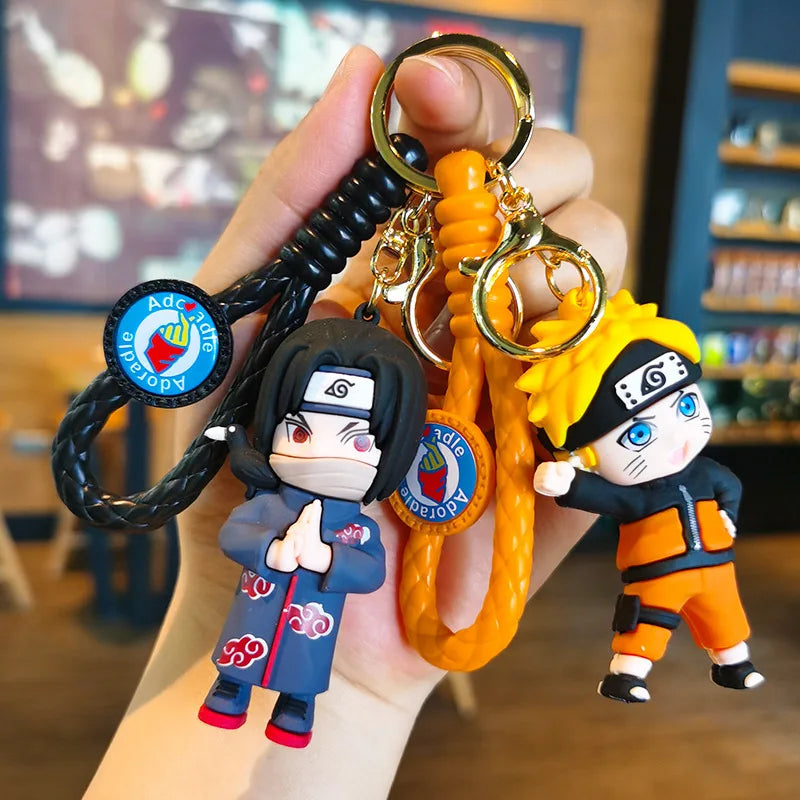 New Cute Japanese Anime Character Naruto 3D Keychain Couple Backpack Car Key Pendant Party Decoration Children's Gift