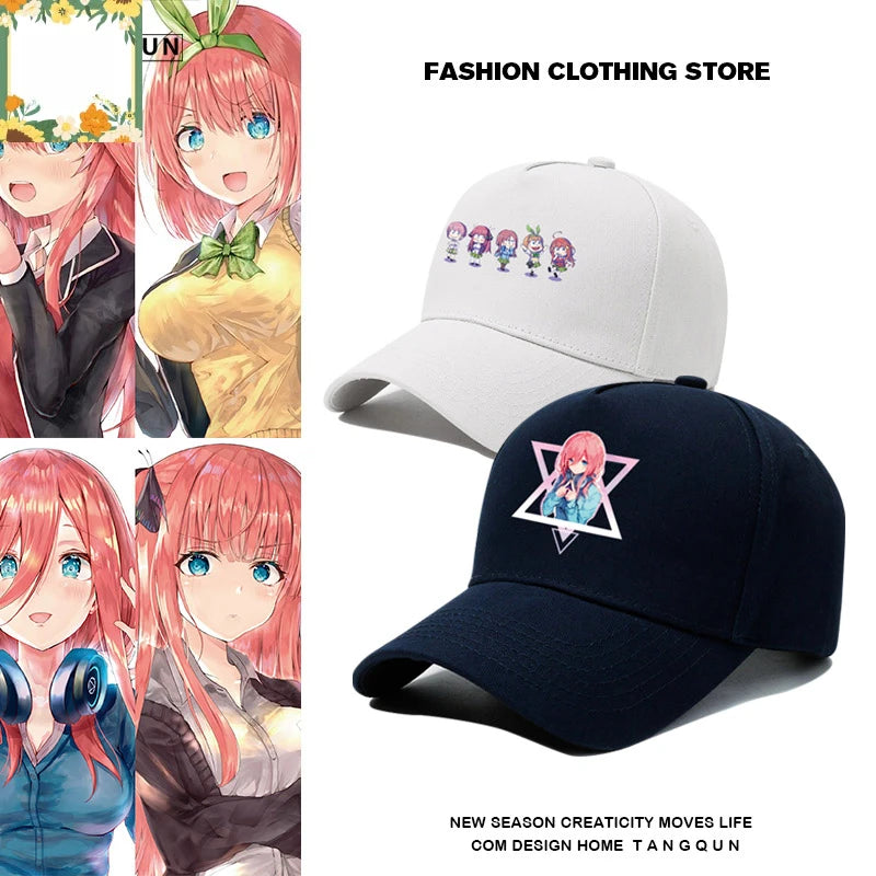The Quintessential Quintuplets Nakano Ichika Nino Itsuki two-dimensional print hat men's and women's COS baseball cap present
