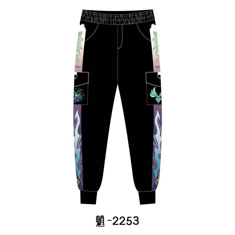 New Genshin Impact Cyno Xiao Zhongli Hu Tao Wanderer Kaedehara Kazuha Cosplay Costume Jogger Trouser Sport Gym Pants Tracksuit