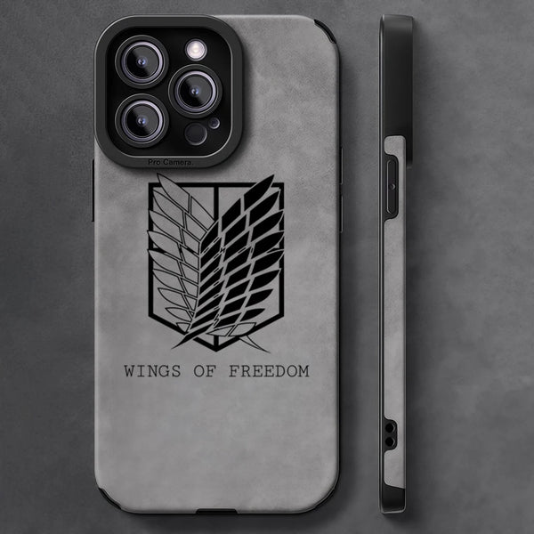 Attack on Titan Leather Lambskin Phone Case – Premium Shockproof Cover for iPhone 17, 16, 15, 14, 13 Pro Max & Air
