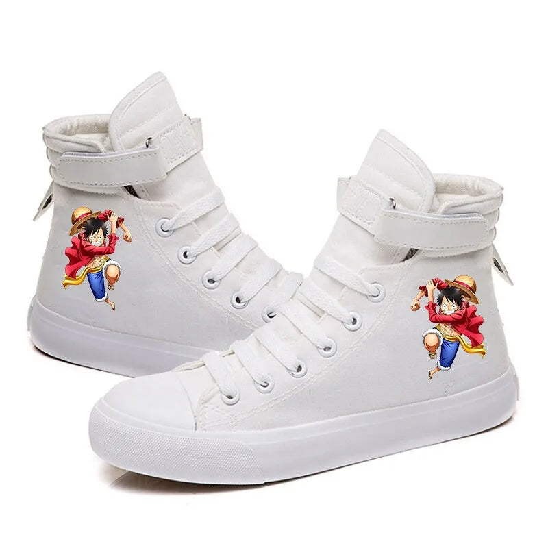 New Style Animation One Piece Luffy Autumn and Winter High Top Students Leisure Sports Shoes Breathable Non-slip Shoes Gifts