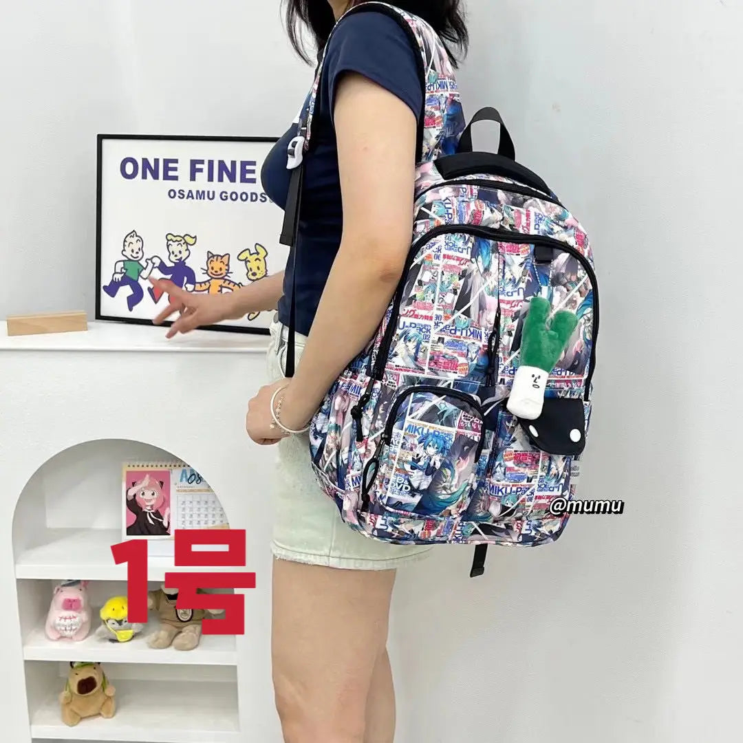 Hatsune Miku New Bag Junior High Student Large Capacity High School Student Girls Middle School Backpack Holiday Gift