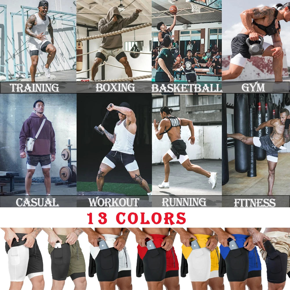 IPPO Boxing Anime Gym Shorts – 2-in-1 Quick-Dry Compression Shorts for Men