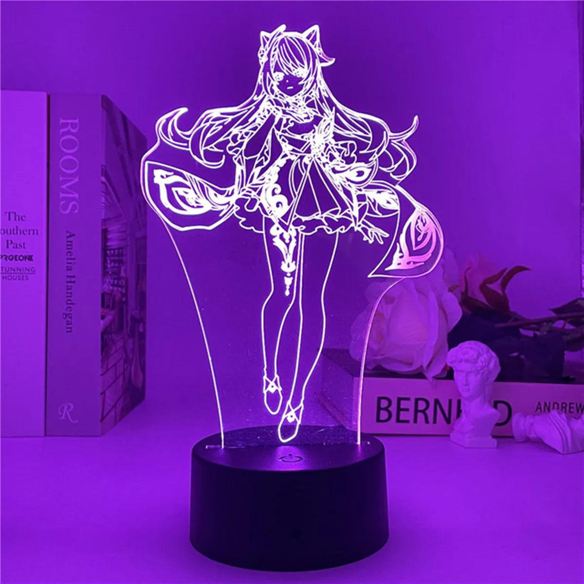 Newly Genshin Impact Night Light Yae Miko Game Figures Acrylic Stand Model 3D Table Lamp Kids Git Acrylic Bedside lamp