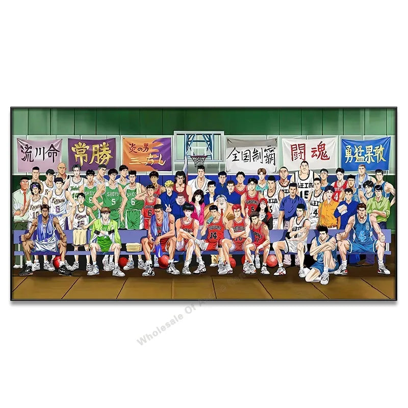 Slam Dunk Wall Art – Sakura Path Anime Mural for Bedroom or Living Room