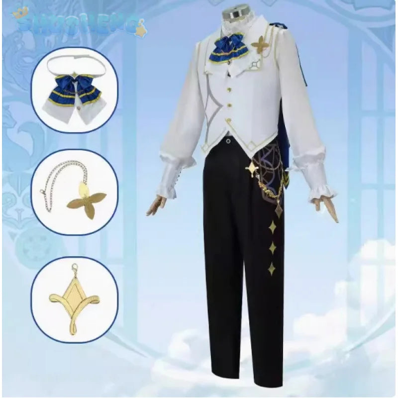 Genshin Impact Cosplay Albedo symphony concert Costume Wig shawl shirt accessories handsome  Halloween Christmas Uniform