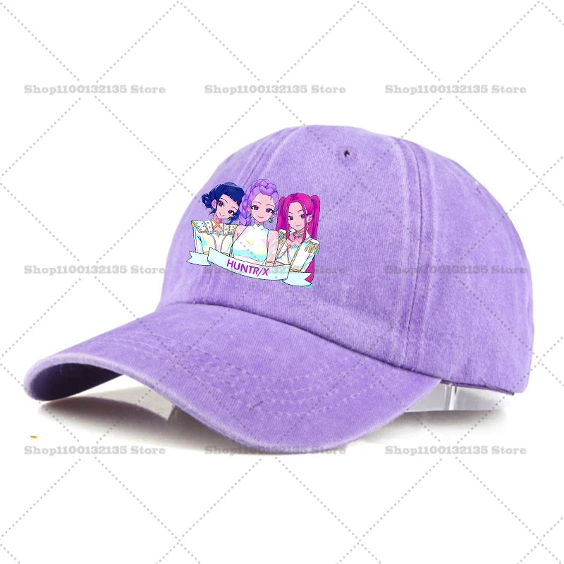 Kpop Demon Hunteres Baseball Cap for Girls Boys Summer Adjustable Sun Hat Anime Cute Retro Sunbonnet Adult Women Headgear Gift