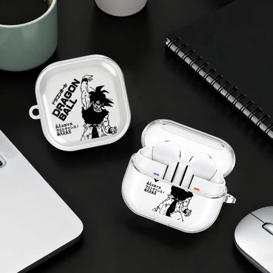 Dragons B-Alls Z Gokus Clear Earphone Cases Cover With Hook Case For Samsung Galaxy Buds 2Pro Live 2 4Pro 3Pro 3 FE 4 Pro