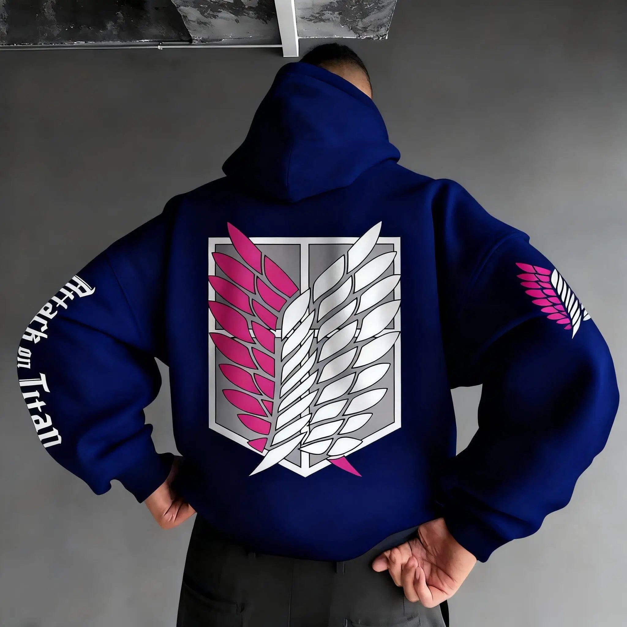 Oversized Casual Attack on Titan Anime Hoodie Men Women Wings Print Spring Autumn Pullover Sweatshirt Streetwear Fashion