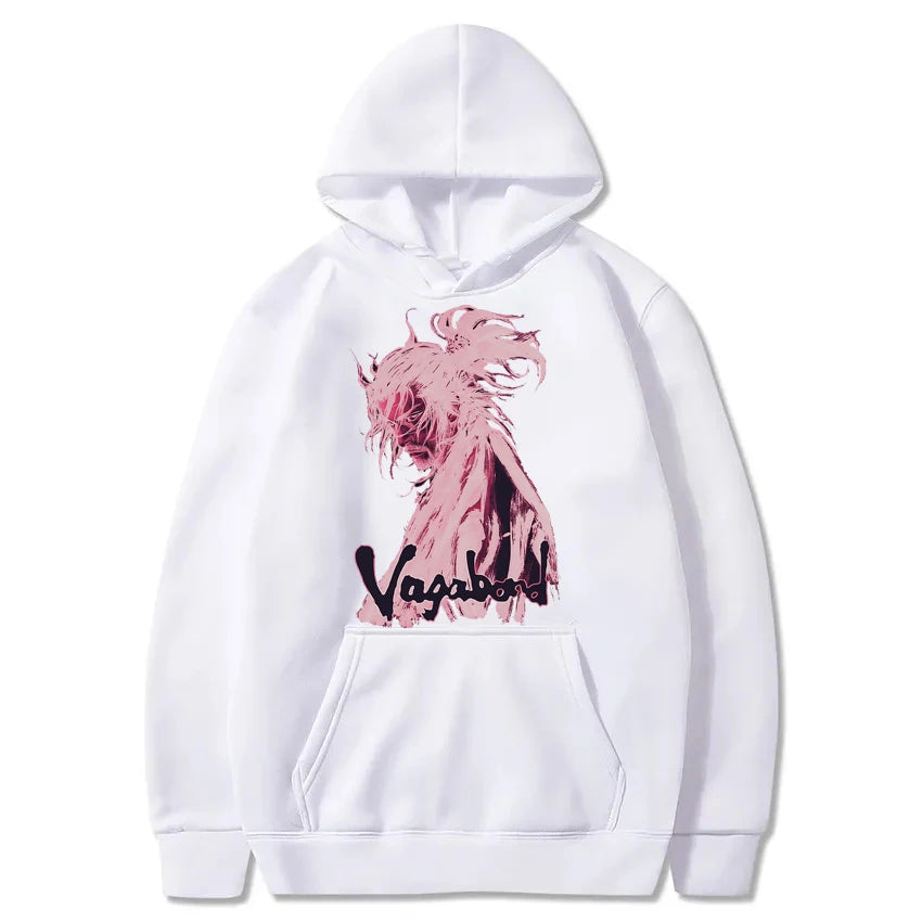 Manga 90s VAGABOND Miyamoto Musashi Print Man Hoodies Acg Fans Streetwear Hipster Otaku Clothing Casual Girl Sweatshirts