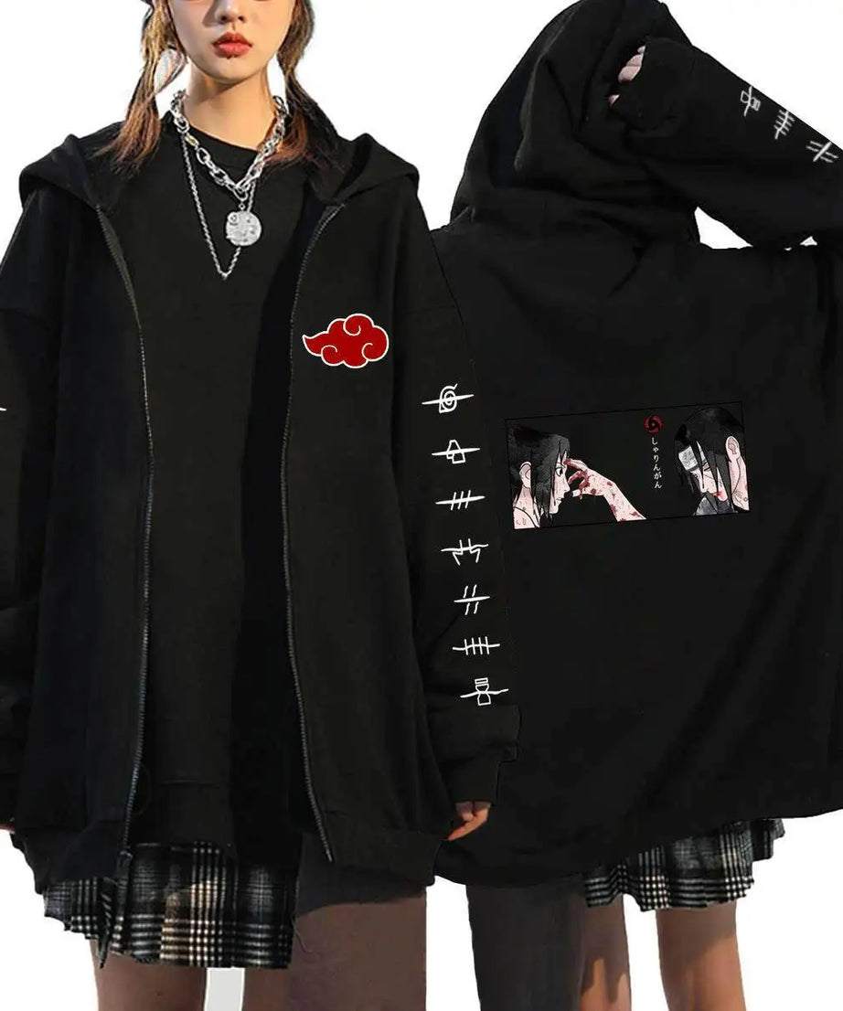 Autumn Zip Up Jacket Anime Naruto Figures Sweatshirt Men Women Plus Size Casual Clothing Harajuku Coat Halloween Gifts