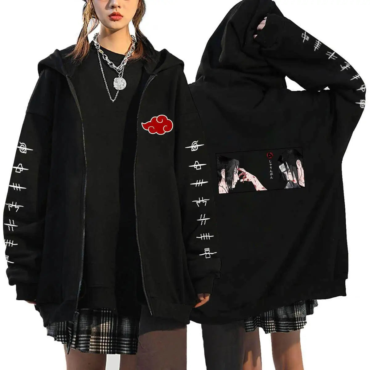 Autumn Zip Up Jacket Anime Naruto Figures Sweatshirt Men Women Plus Size Casual Clothing Harajuku Coat Halloween Gifts