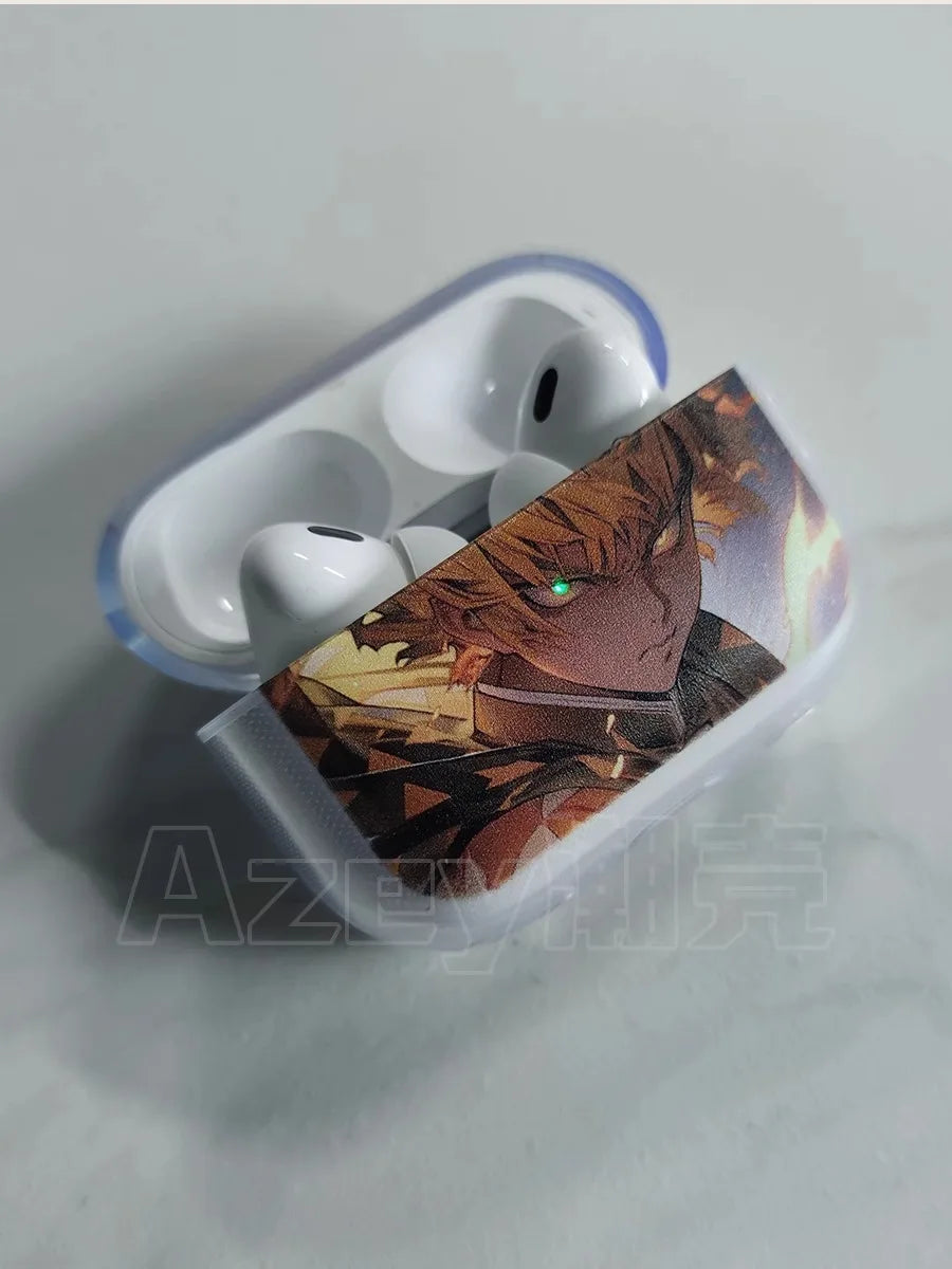 For AirPods 4 2024 Earphone Cove Anime Demon Slayer Cool Cute for Apple Airpod Pro2 Pro 1 2 3 4th Transparet Cover Fundas