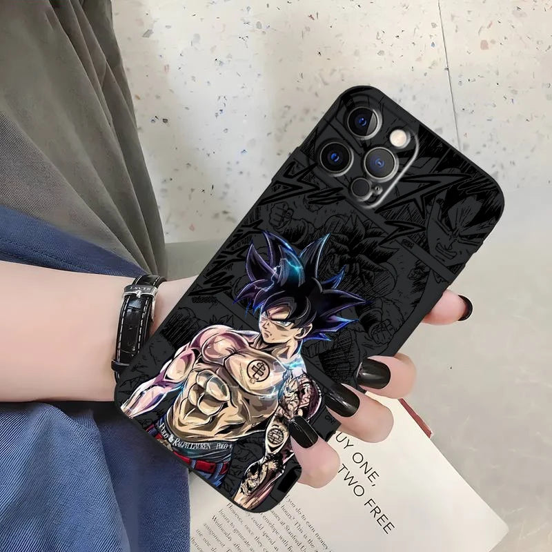 Son Goku Black TPU Case – Dragon Ball Anime iPhone 7–15 Pro Max