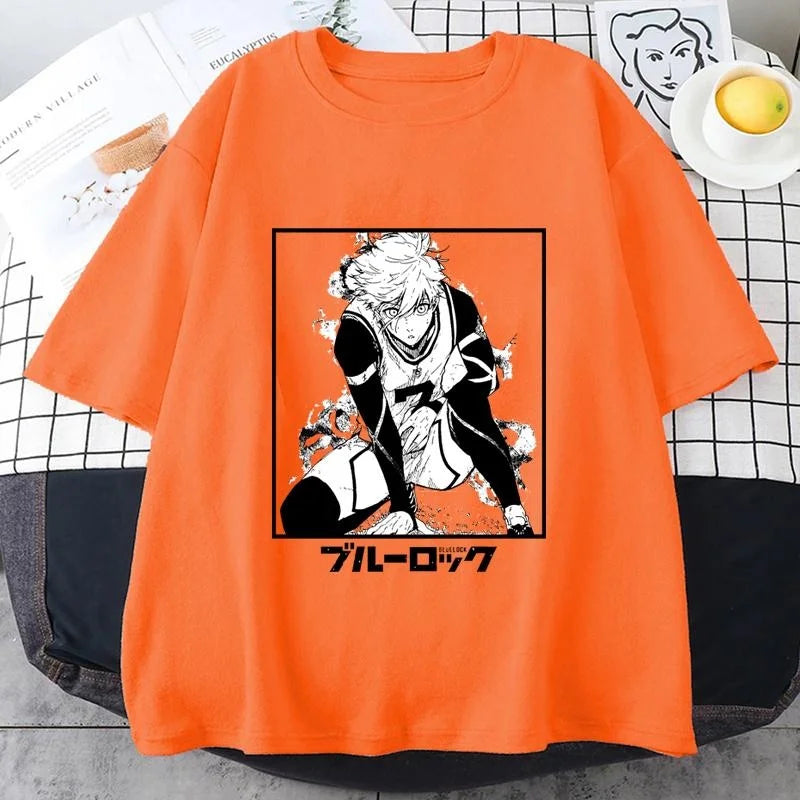 Anime Blue Lock T Shirt Seishiro Nagi Graphic Print Short Sleeve Unisex Streetwear Casual Personality Anime Harajuku Tees Tops