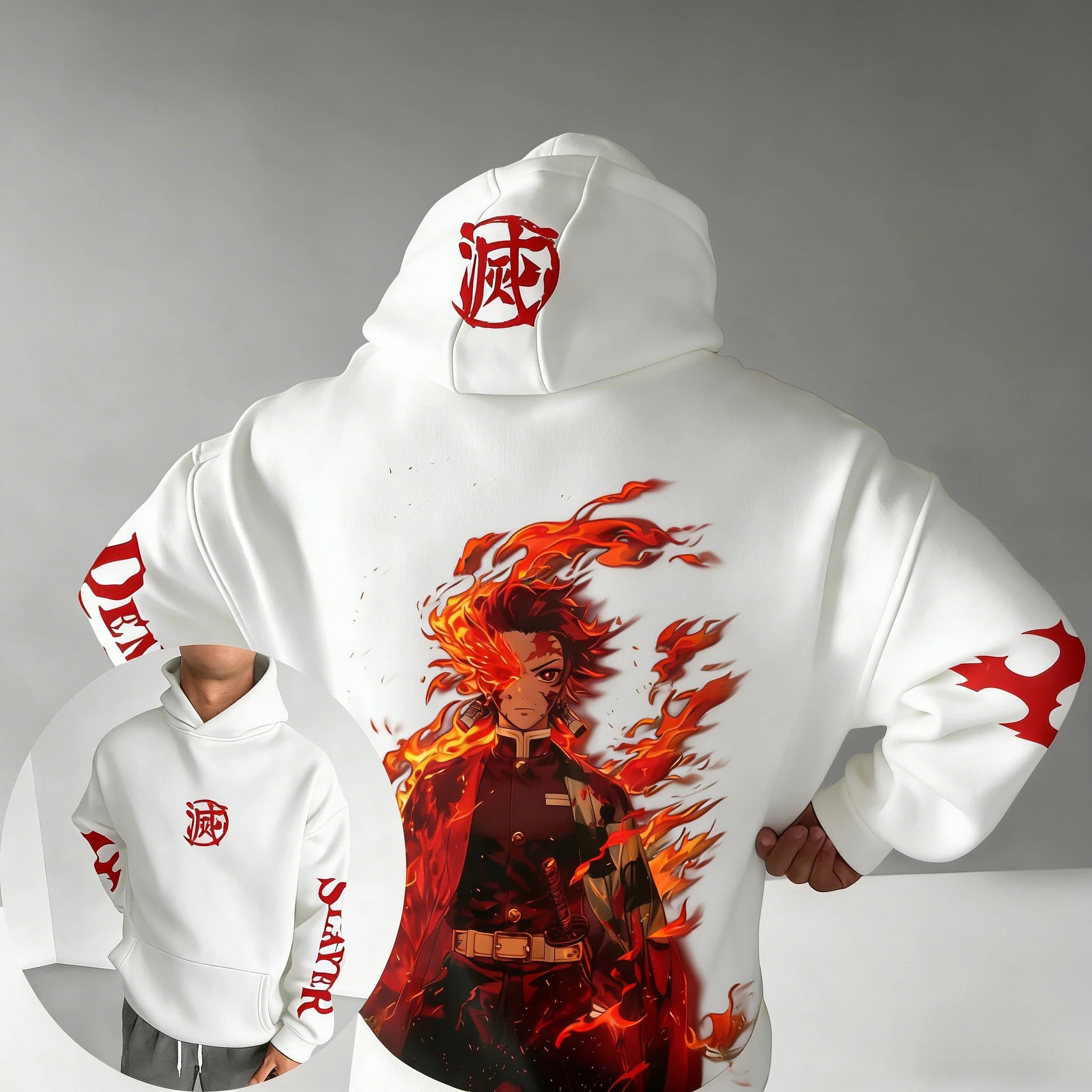 Demon Slayer Spring/Summer Unisex Hoodie New Tanjirou Anime Printed Street Hip Hop Oversized Loose Casual Parent-child Top