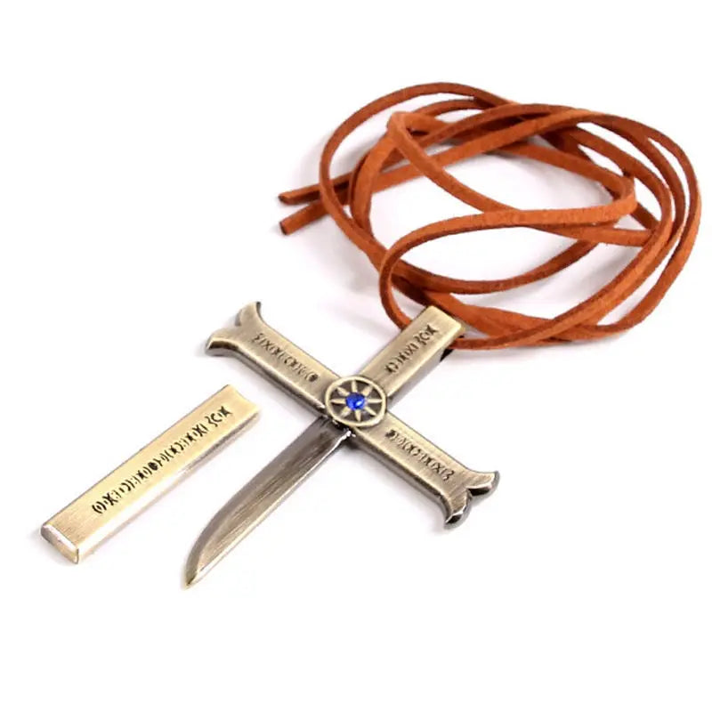 New One Piece Necklace Hawkeye Mihawk Necklace Black Blade Night Anime Peripheral Student Men and Women Pendant with Sheath Gi