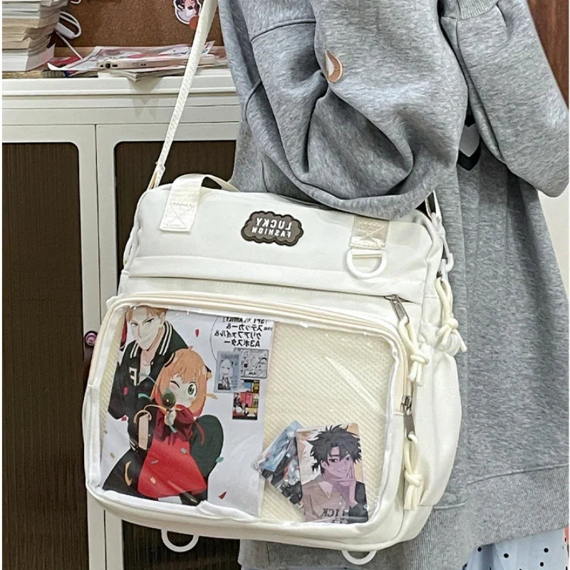 Multifunctional Shoulder Anime Spy × Family Crossbody Bag with Large Capacity for Students To Attend Classes and Tutoring Tote Bag for Girls