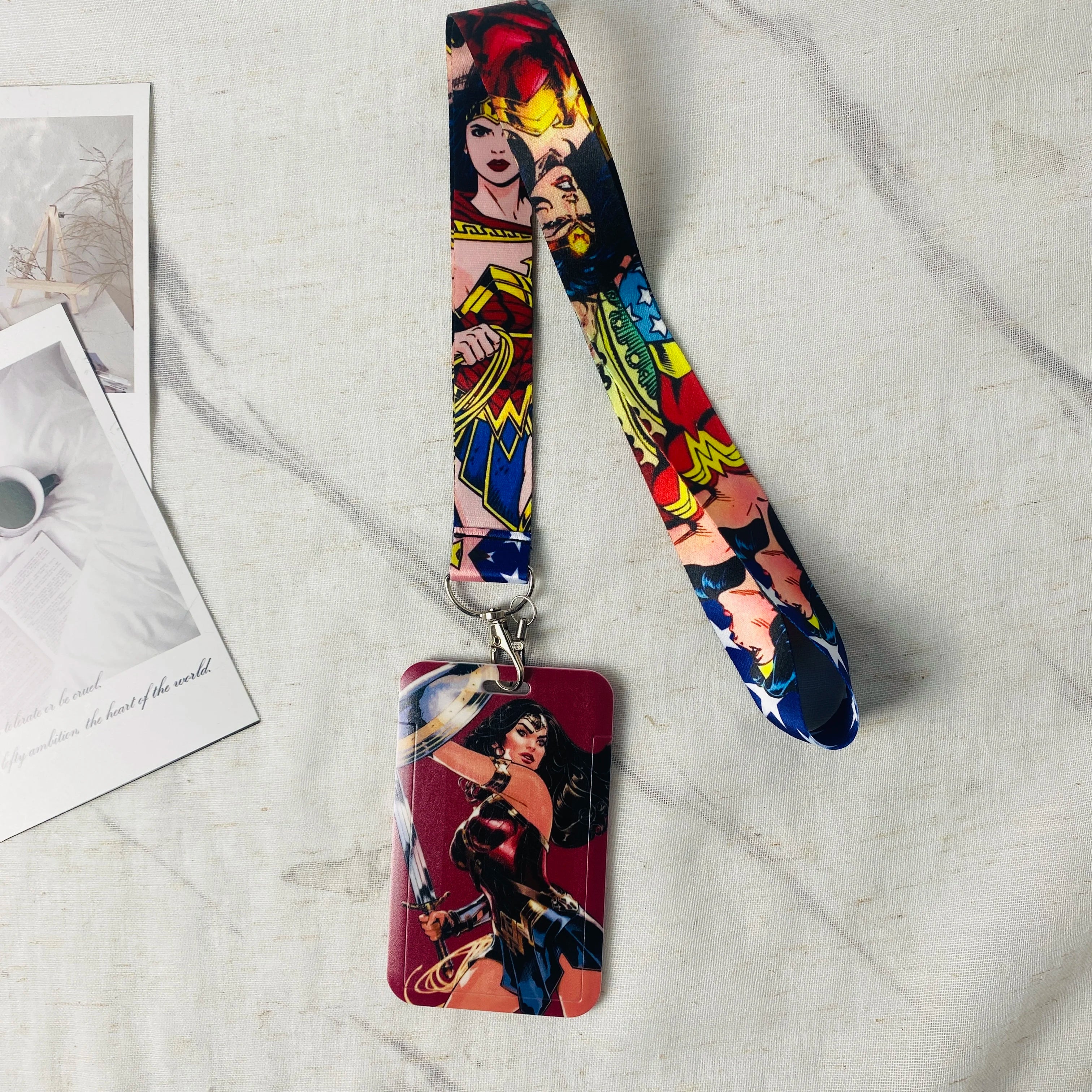 Anime Characters Card Holder Lanyard Keychain ID Credit Bus Card Cover Hang Rope Lariat Lanyard Key Rings Fans Gifts