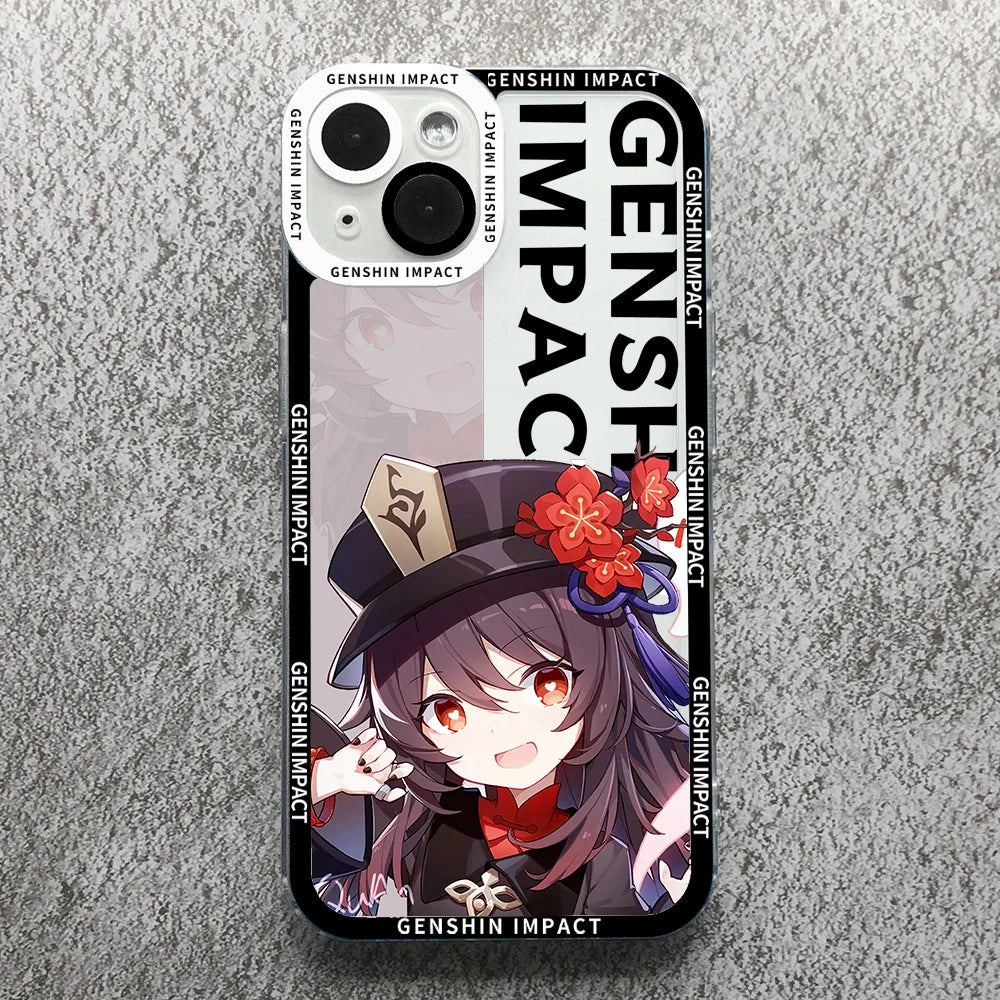 Anime Genshin Impact Anime Phone Case For Samsung S 20 21 22 23 PLUS S 23 24 ULTRA S21 FE Clear Soft Silicone TPU Cover