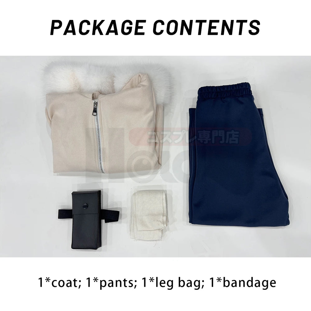 Anime Hinata Hyuga Cosplay Costume – Young Version Coat, Pants & Leg Bag Set 5