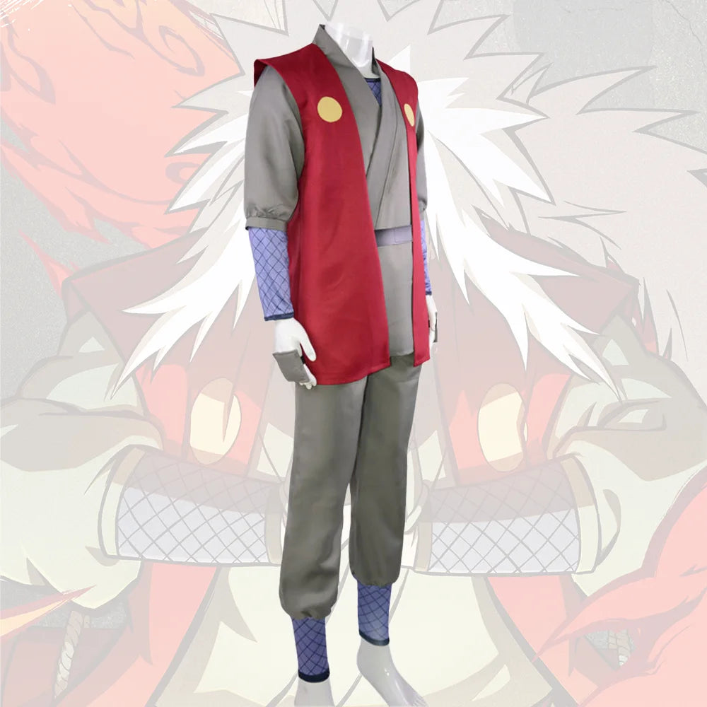Anime Naruto Jiraiya Cosplay Costume – Premium Toad Sage Uniform Full Set for Men 3