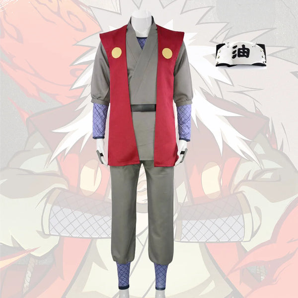 Anime Naruto Jiraiya Cosplay Costume – Premium Toad Sage Uniform Full Set for Men
