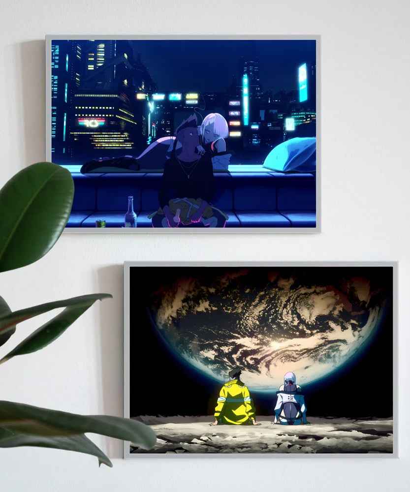 Anime Cyberpunk LED Night Light,HD Photo Frame,USB Plug,Dimming Function,Cool Neon Bedroom Decor,Perfect Novelty Mood Light Gift