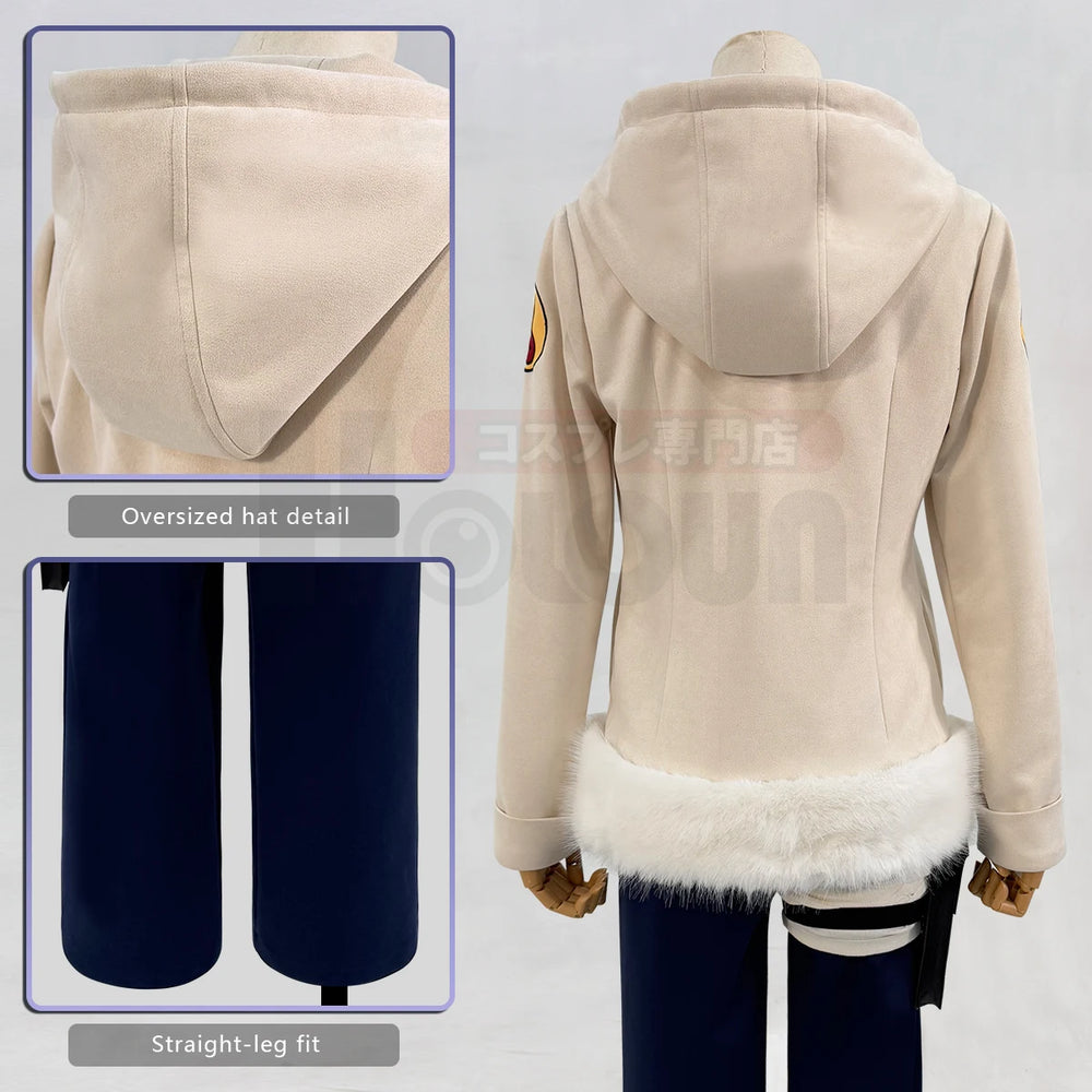 Anime Hinata Hyuga Cosplay Costume – Young Version Coat, Pants & Leg Bag Set 4