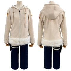 Anime Hinata Hyuga Cosplay Costume – Young Version Coat, Pants & Leg Bag Set