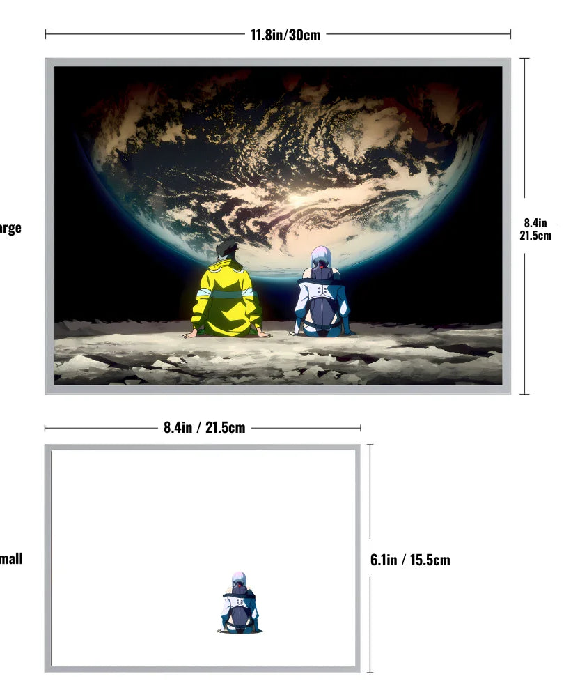 Anime Cyberpunk LED Night Light,HD Photo Frame,USB Plug,Dimming Function,Cool Neon Bedroom Decor,Perfect Novelty Mood Light Gift