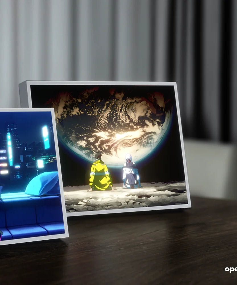 Anime Cyberpunk LED Night Light,HD Photo Frame,USB Plug,Dimming Function,Cool Neon Bedroom Decor,Perfect Novelty Mood Light Gift