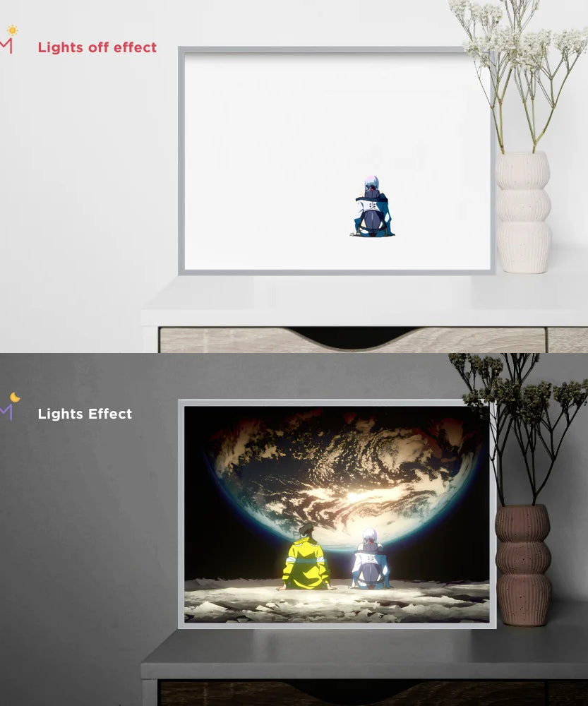 Anime Cyberpunk LED Night Light,HD Photo Frame,USB Plug,Dimming Function,Cool Neon Bedroom Decor,Perfect Novelty Mood Light Gift