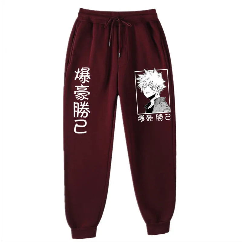 Anime My Hero Academia Katsuki Bakugo Harajuku Men's Pants Print Joggers Male Trousers Casual Sweatpants Sweatpants