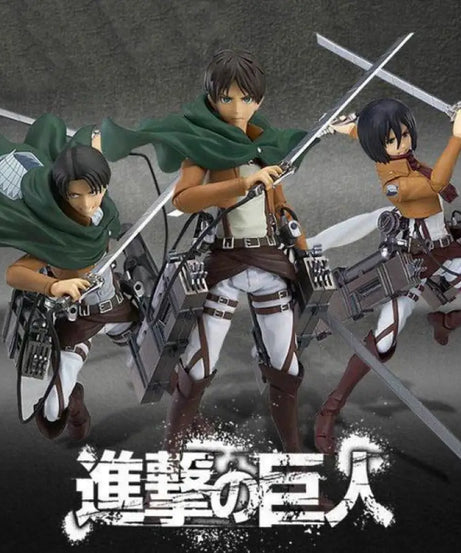 15cm Attack on Titan Levi Rivaille Rival Mikasa Ackerman Eren Jaeger Action figure toys doll Christmas gift with box
