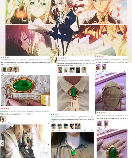 New Anime Violet Evergarden Cosplay Necklace Woman Jewelry Fans Collection Props Girls Gift Pendant Accessories