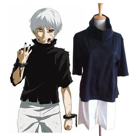 Tokyo Ghoul Kaneki Ken Cosplay Set with Mask & Wig