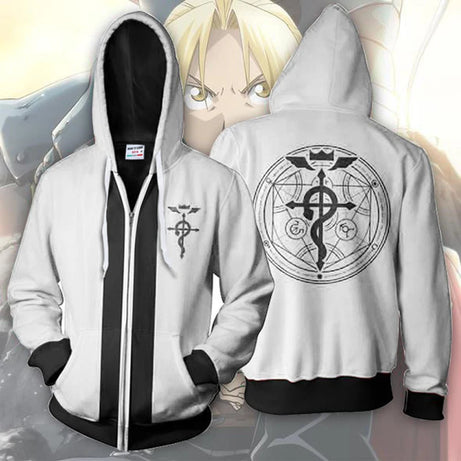 Fullmetal Alchemist Edward Elric Autumn Zipper Jacket Anime Cosplay Hoodie Coat