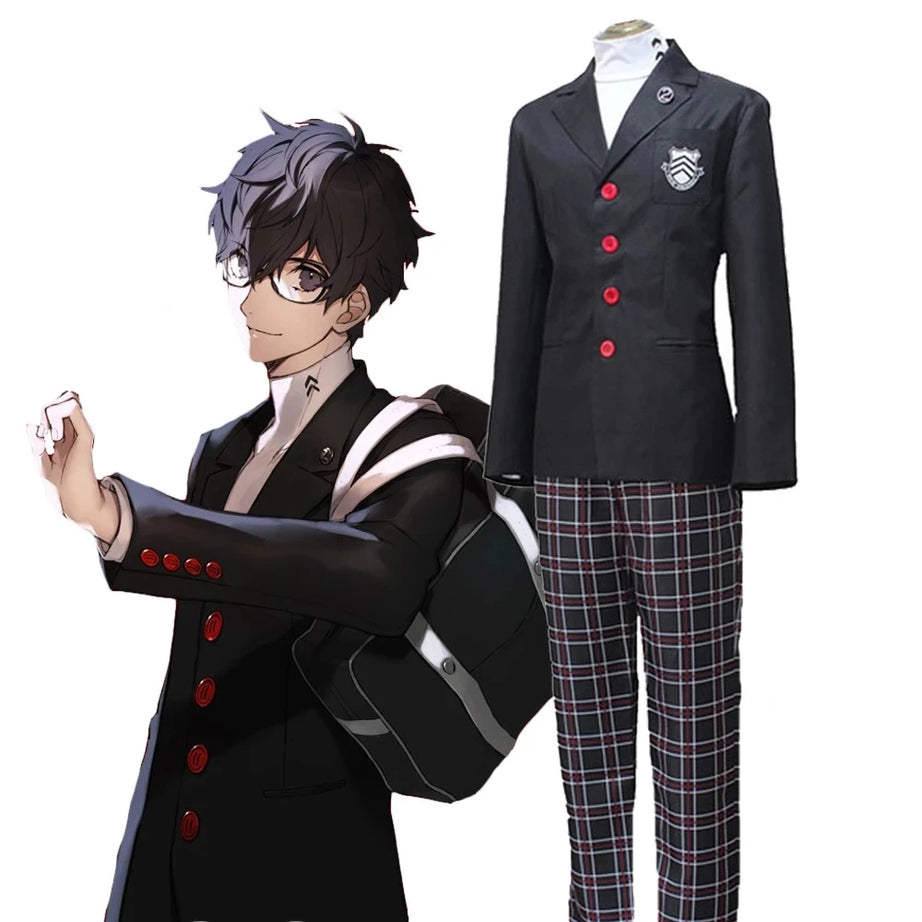 Game Persona 5 Akira Kurusu P5 Ren Amamiya Cosplay Costume Men School Uniform Full Set