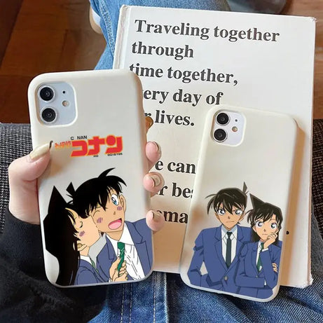 Anime Detective Conan Phone Case for Iphone 13 11 Pro Max X XS Max XR Solid Color Soft Cover for Iphone 7 8 6 6S Plus