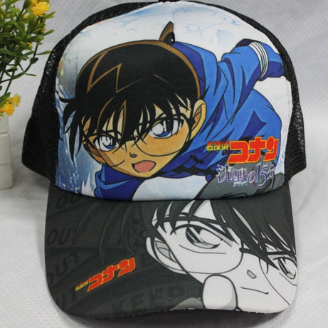 Detective Conan Anime Sun Cap Fashion Casual Outdoor Peaked Snapback Mesh Hat for Boys or Girls Gift