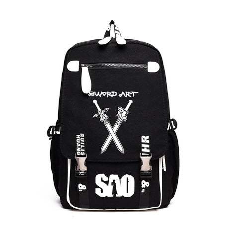 Anime SAO Sword Art Online Kirigaya Kazuto Kirito Backpack Messenger Book Bag School Travel Bags Anime Gift