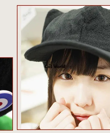 EVA Shikinami Asuka Rangure Cat Ear Polar Fleece Hat Peak Baseball Cap Anime Cosplay Accessories